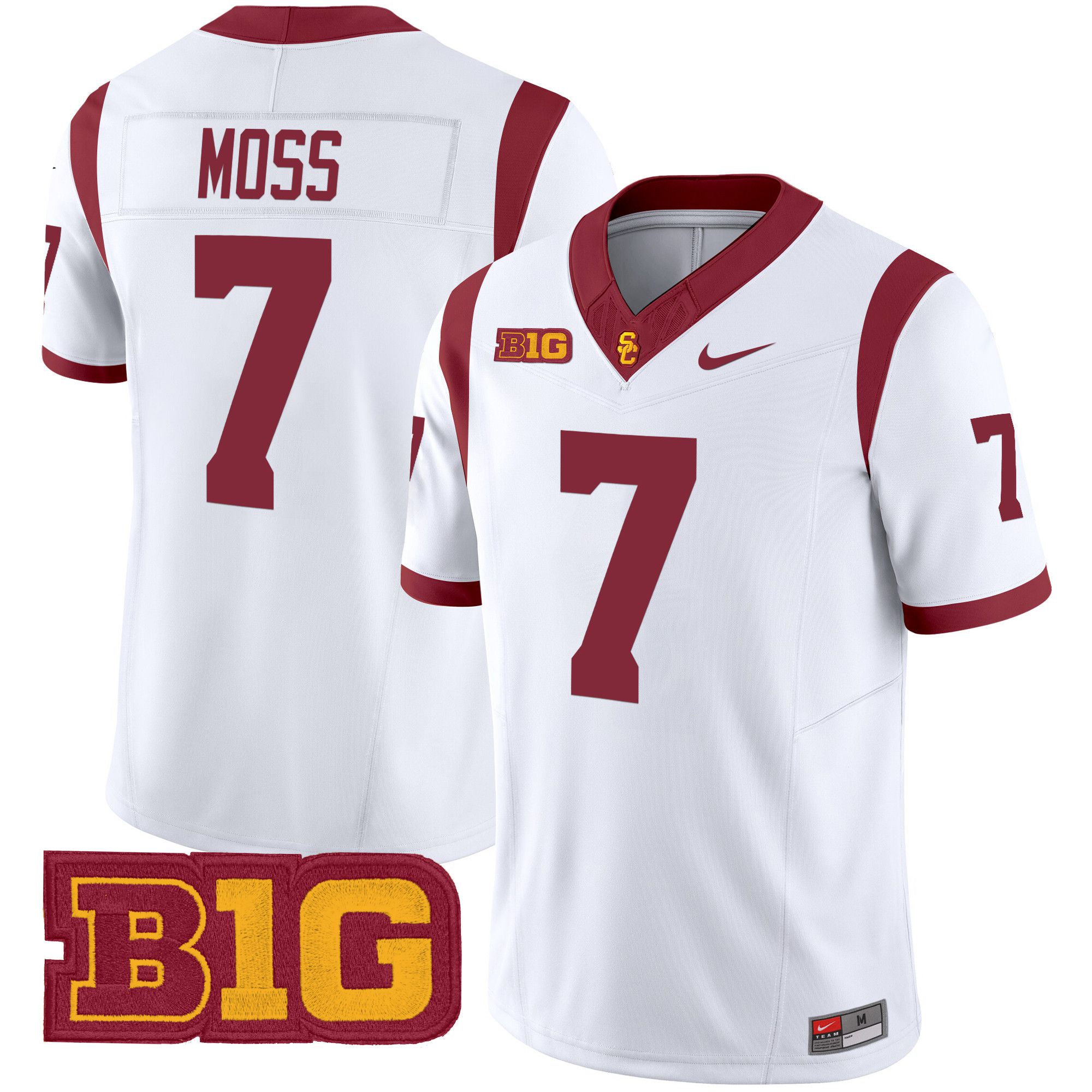 Men USC Trojans #7 Moss White Nike 2024 Vapor Limited NCAA Jersey->ncaa teams->NCAA Jersey